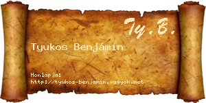 Tyukos Benjámin névjegykártya